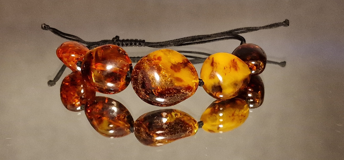 Cognac Chalk Amber Bracelet