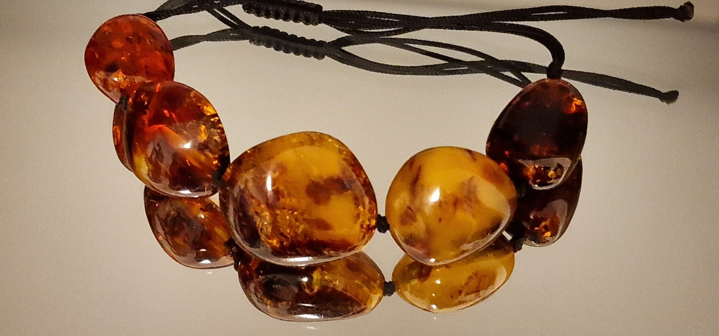 Cognac Chalk Amber Bracelet