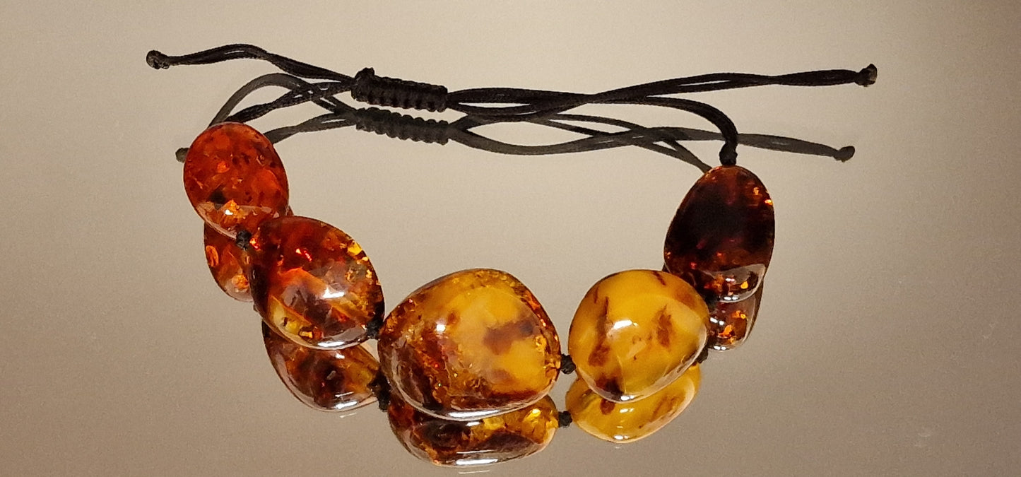 Cognac Chalk Amber Bracelet