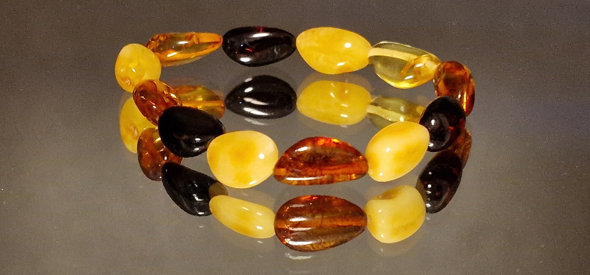 Multicolor Beans Amber Bracelet