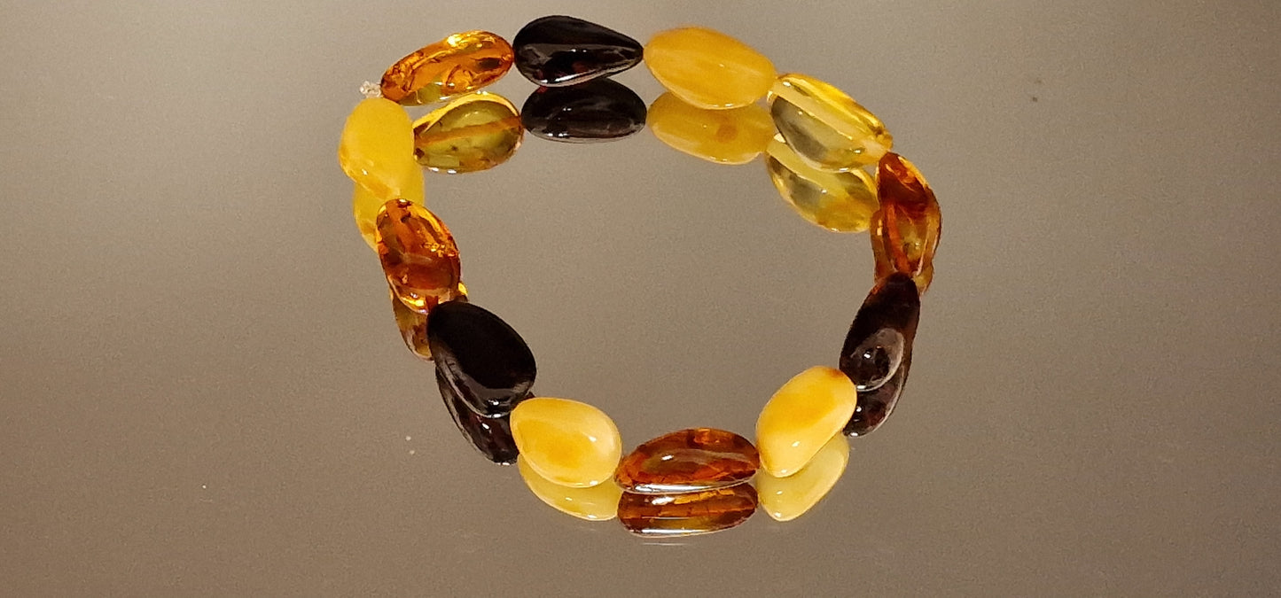 Multicolor Beans Amber Bracelet