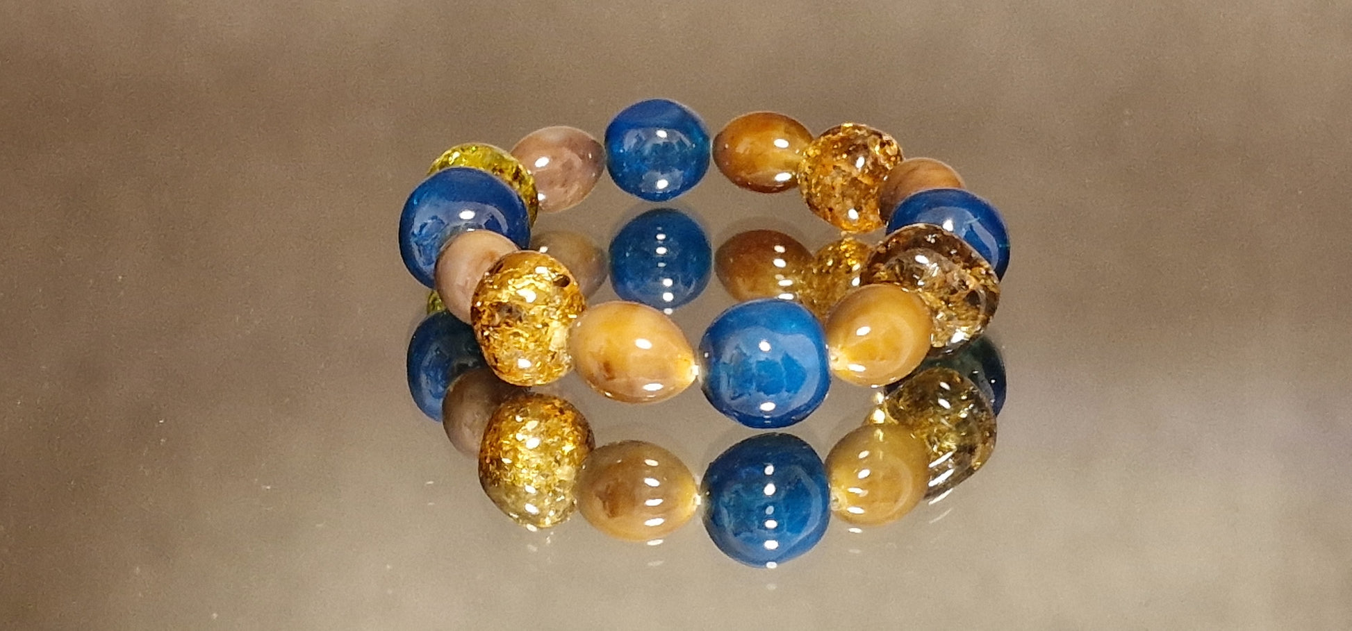 Blue Colored Amber Bracelet