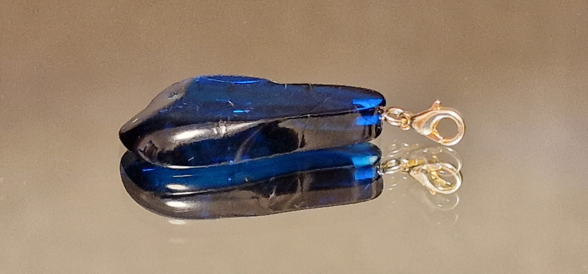 Bleu Colored Amber Pendant