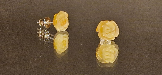 Milky Rose Amber Earrings