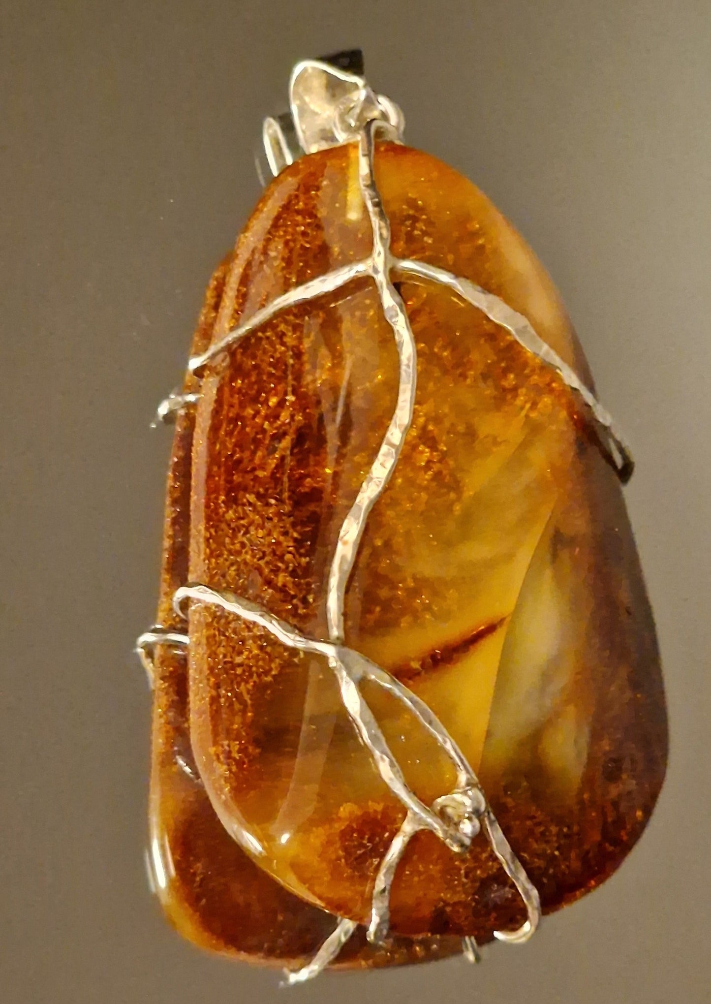 Honey Amber "Beauty in a Cage" Pendant