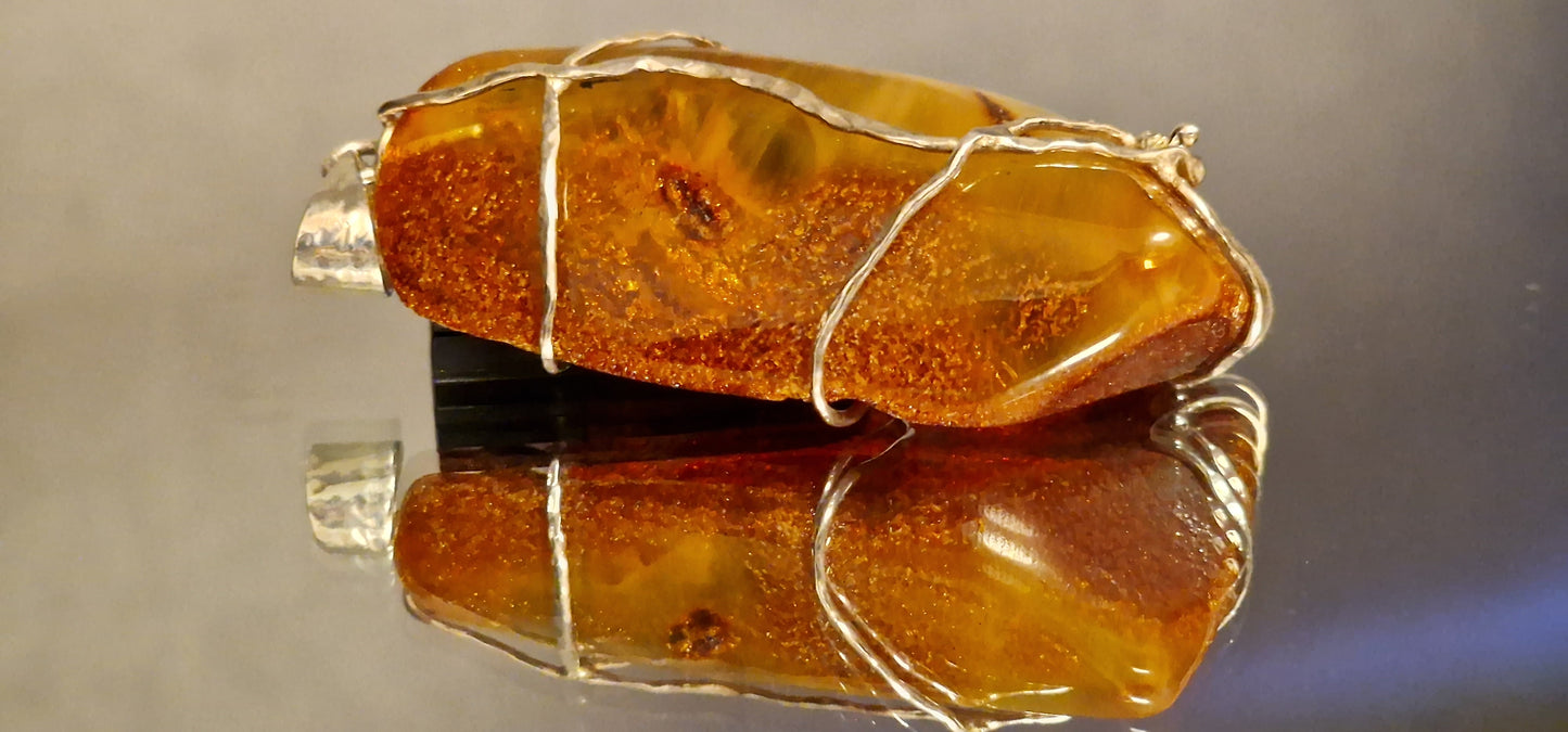 Honey Amber "Beauty in a Cage" Pendant