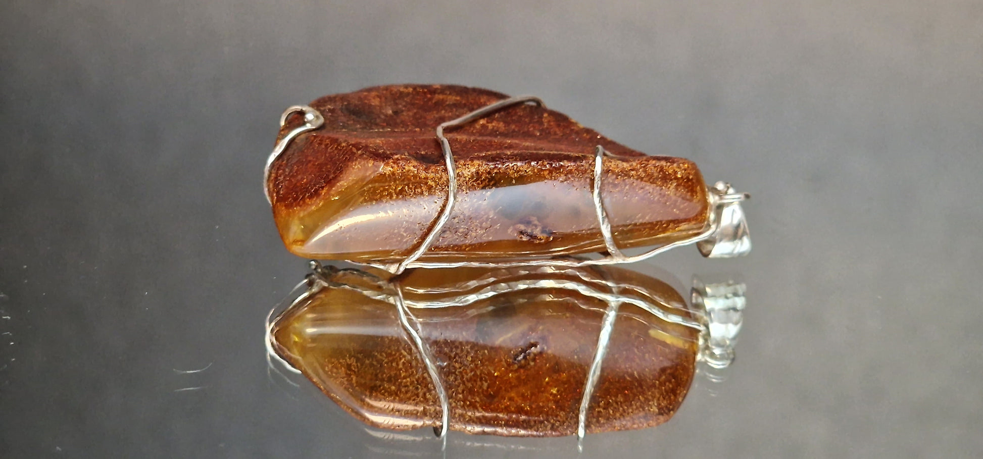 Honey Amber "Beauty in a Cage" Pendant