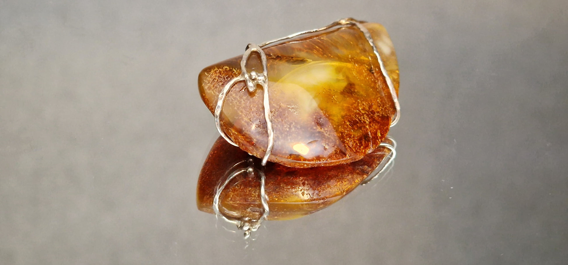 Honey Amber "Beauty in a Cage" Pendant