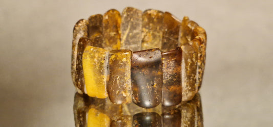 Raw Dark Brown Amber Bracelet