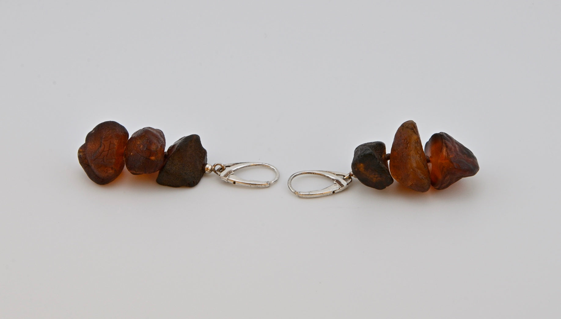 Cherry Amber Nugget Earrings